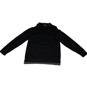 Brandini Of Italy Woolmark Merino Wool Black Men’s Sweater With Collar size XL